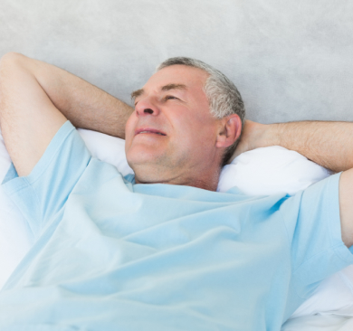 man on a bed